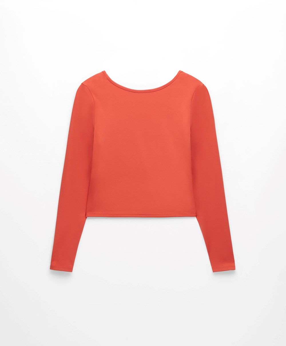 Oysho Comfortlux Back Long-sleeved T-shirt Oransje | KOMQ20451