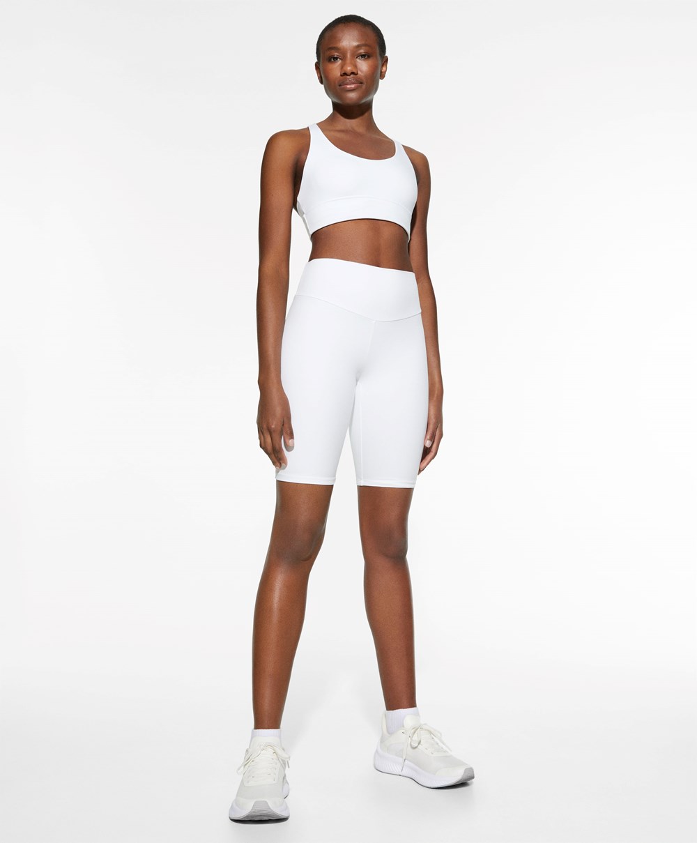 Oysho Comfortlux High-rise 25cm Cycle Leggings Hvite | KDFB84375