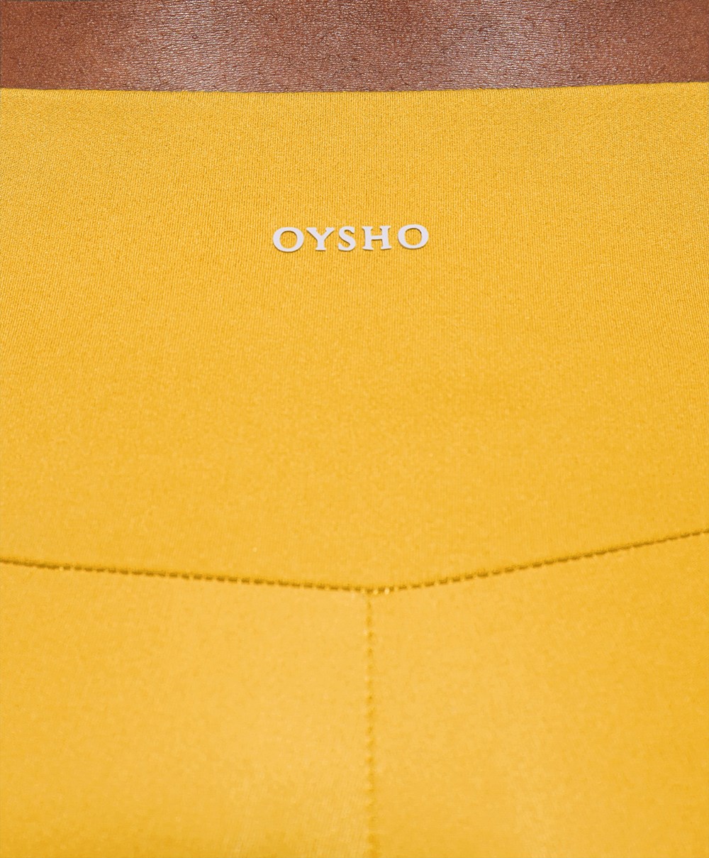 Oysho Comfortlux High-rise 25cm Cycle Leggings Gul | RVXL01245