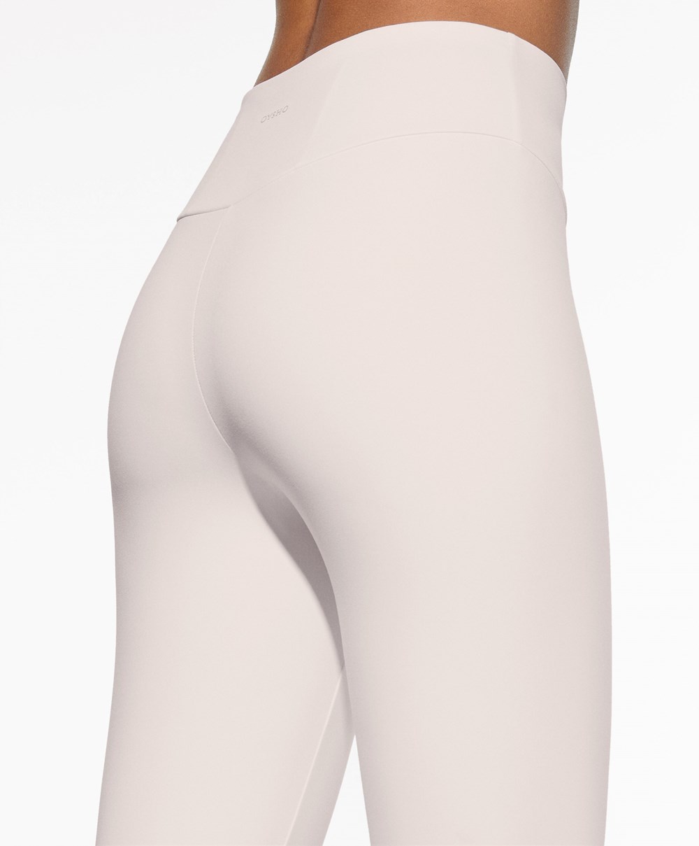 Oysho Comfortlux High-rise Ankle-length Leggings Ivory Ecru | JVGZ15473