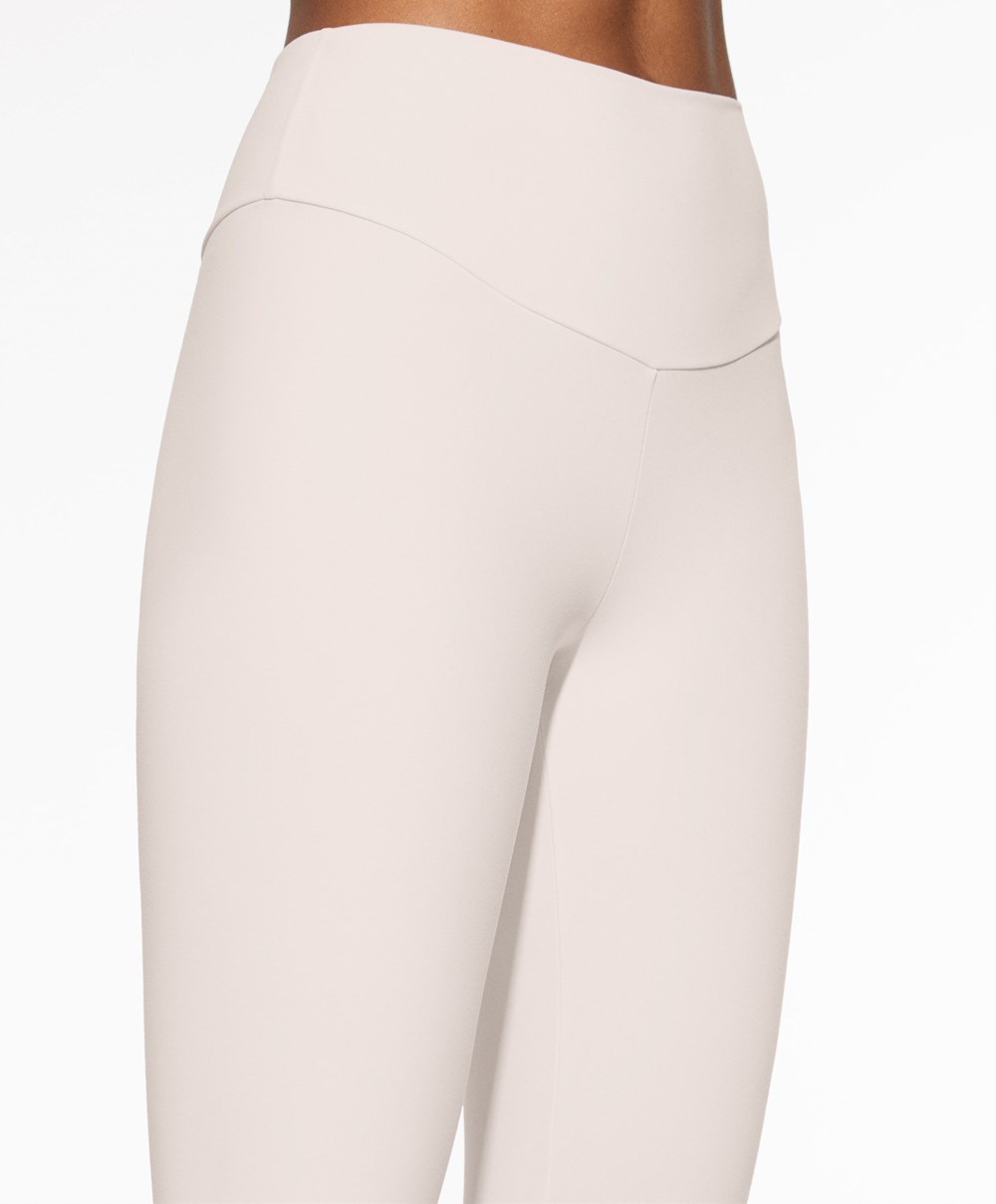 Oysho Comfortlux High-rise Ankle-length Leggings Ivory Ecru | JVGZ15473