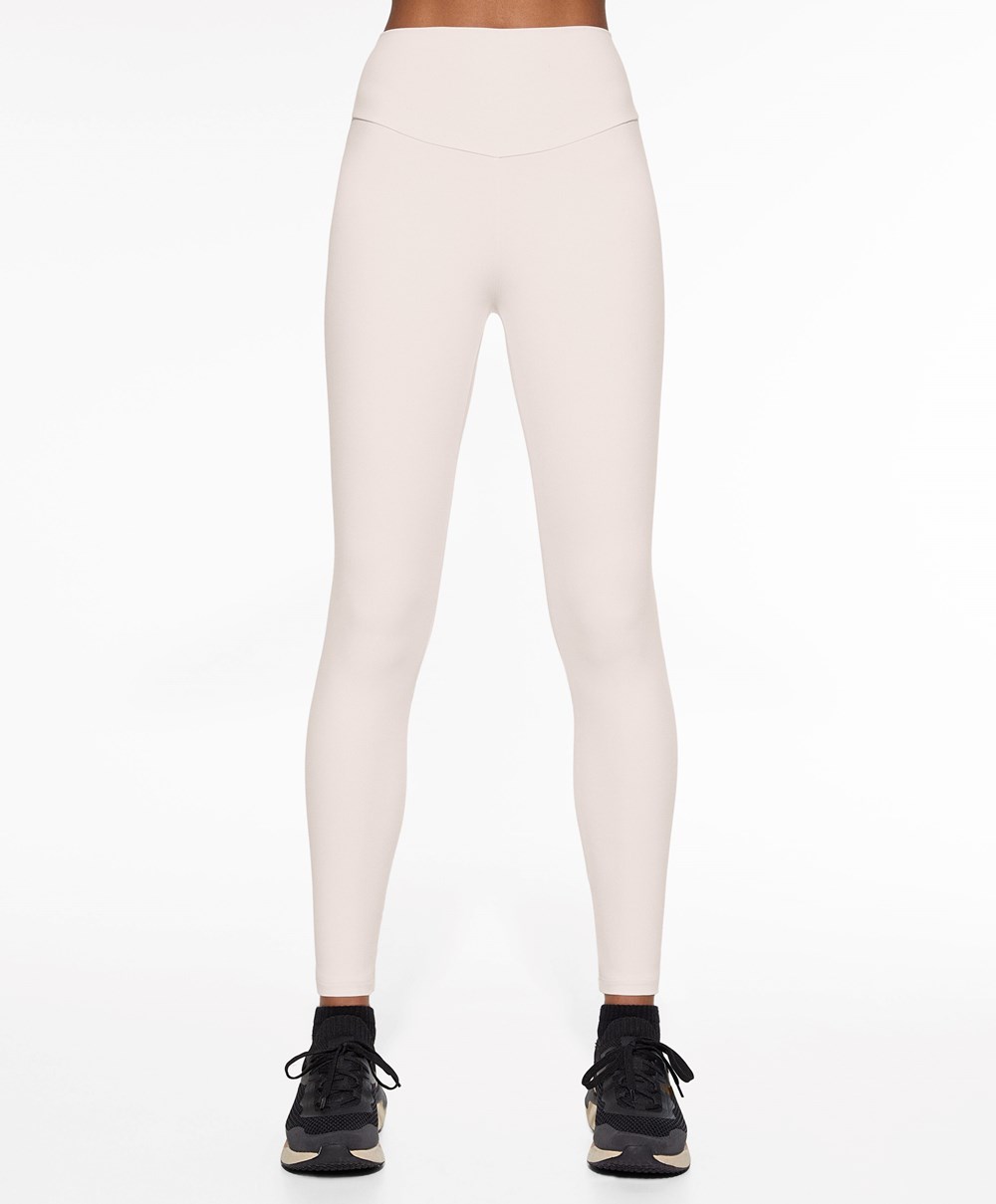 Oysho Comfortlux High-rise Ankle-length Leggings Ivory Ecru | JVGZ15473