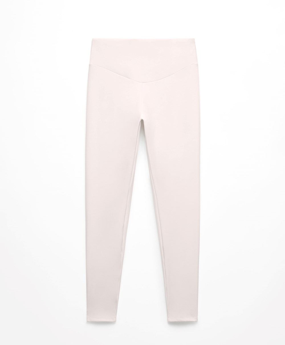 Oysho Comfortlux High-rise Ankle-length Leggings Ivory Ecru | JVGZ15473