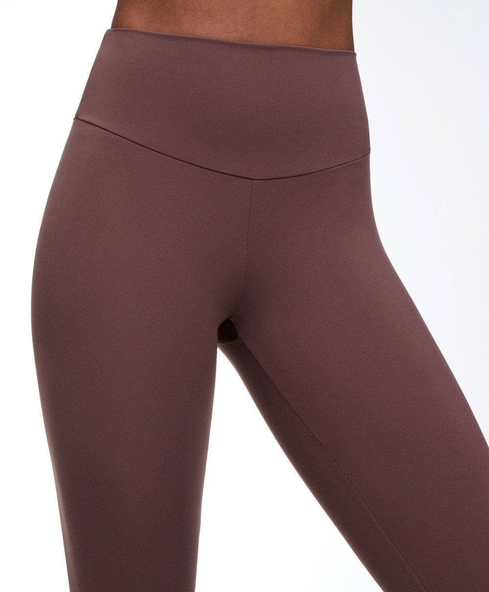 Oysho Comfortlux High-rise Ankle-length Leggings Washed Mahogany | ZEAU12573