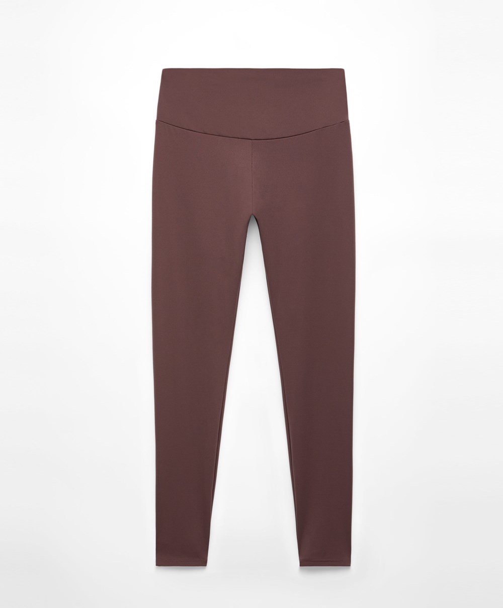 Oysho Comfortlux High-rise Ankle-length Leggings Washed Mahogany | ZEAU12573