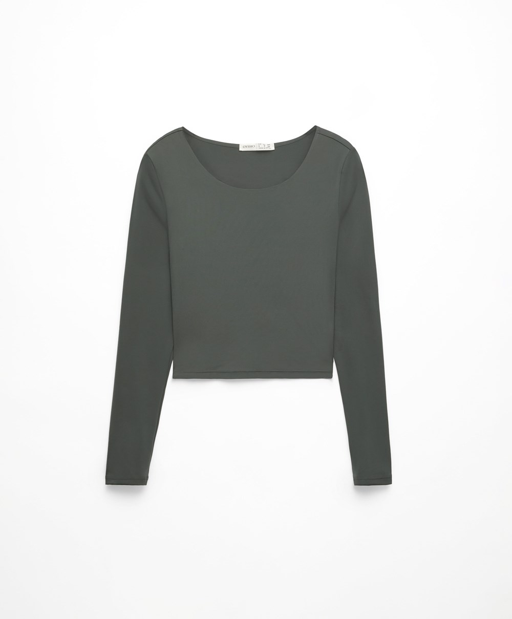 Oysho Comfortlux Long-sleeved T-shirt Mørke Grønn | RDUO40123