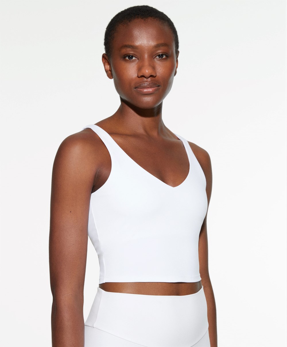 Oysho Comfortlux Strappy Top Hvite | KYHR45368