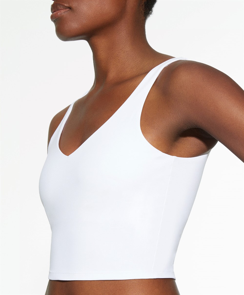 Oysho Comfortlux Strappy Top Hvite | KYHR45368