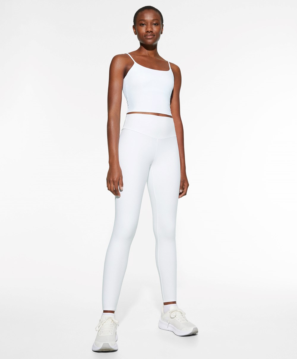 Oysho Comfortlux Strappy Top Hvite | KZOC30459