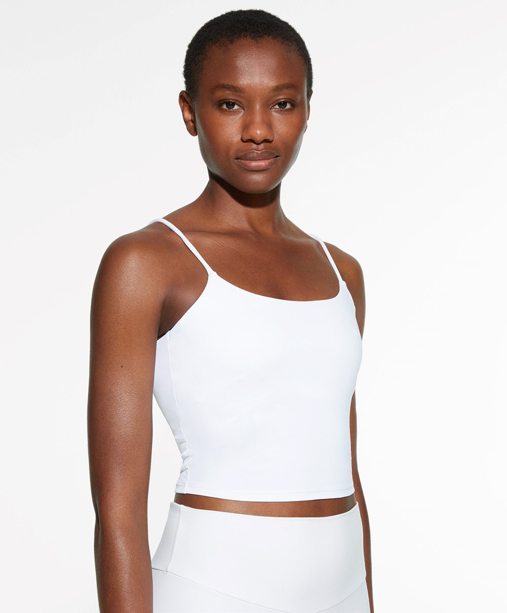 Oysho Comfortlux Strappy Top Hvite | KZOC30459