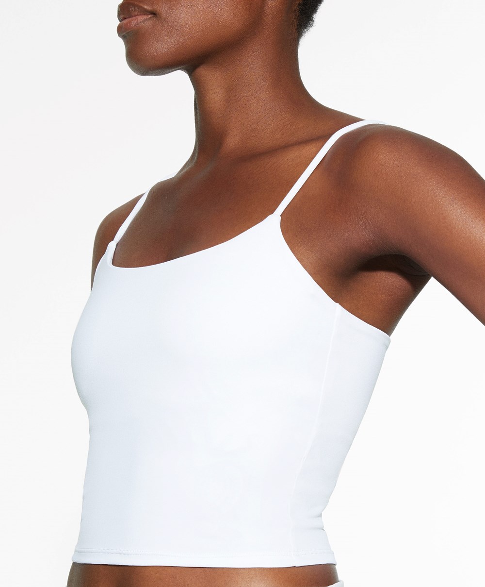 Oysho Comfortlux Strappy Top Hvite | KZOC30459