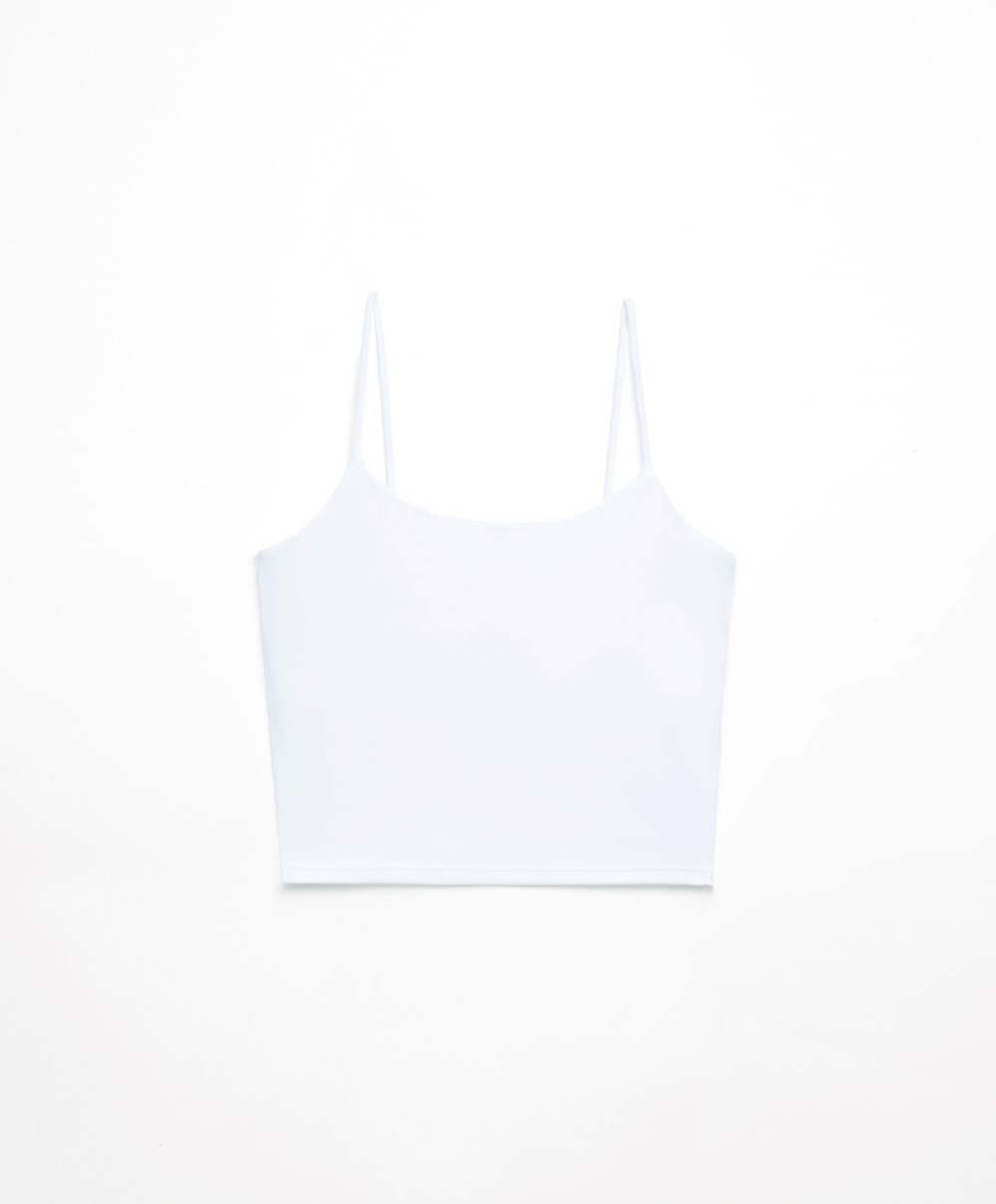 Oysho Comfortlux Strappy Top Hvite | KZOC30459