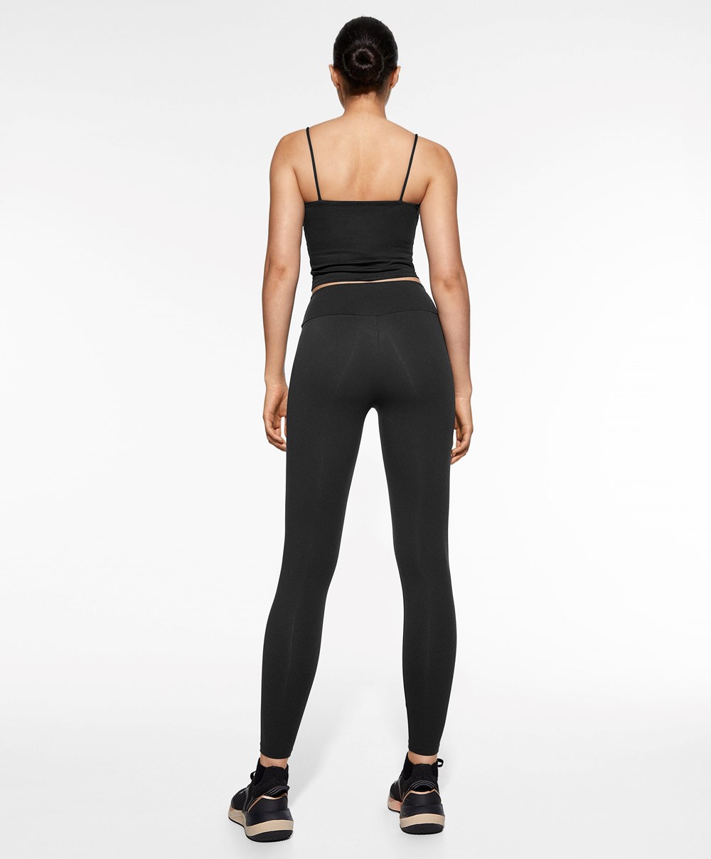 Oysho Comfortlux Strappy Top Svarte | ZBLW48239