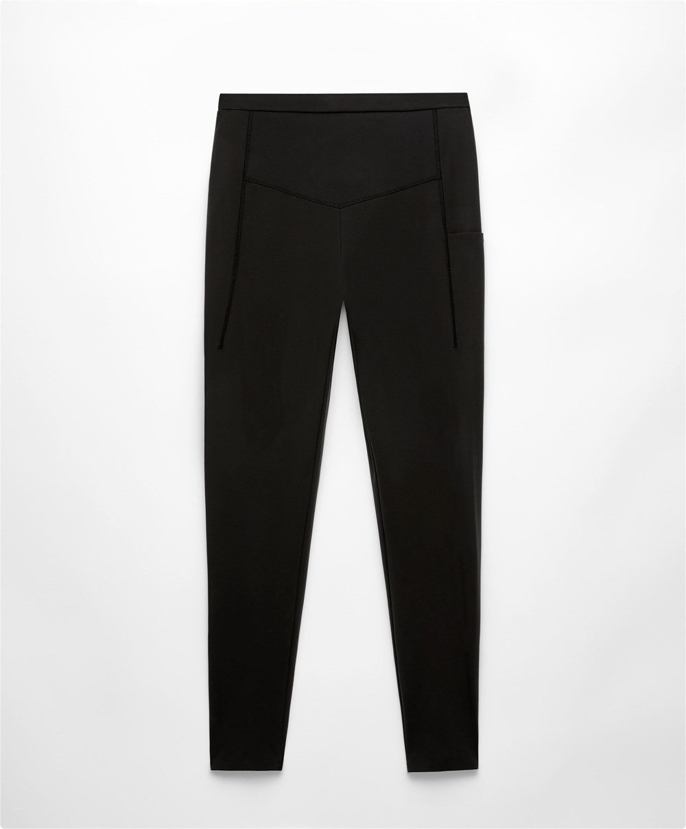 Oysho Compressive 65cm Jogge Leggings With Zips Svarte | NBGC43651