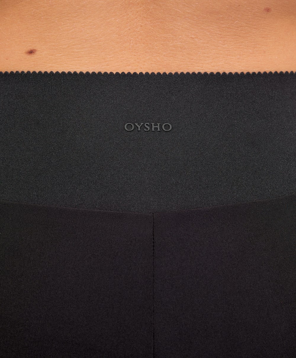 Oysho Compressive 7cm Shorts With Pocket Svarte | GCWJ43815