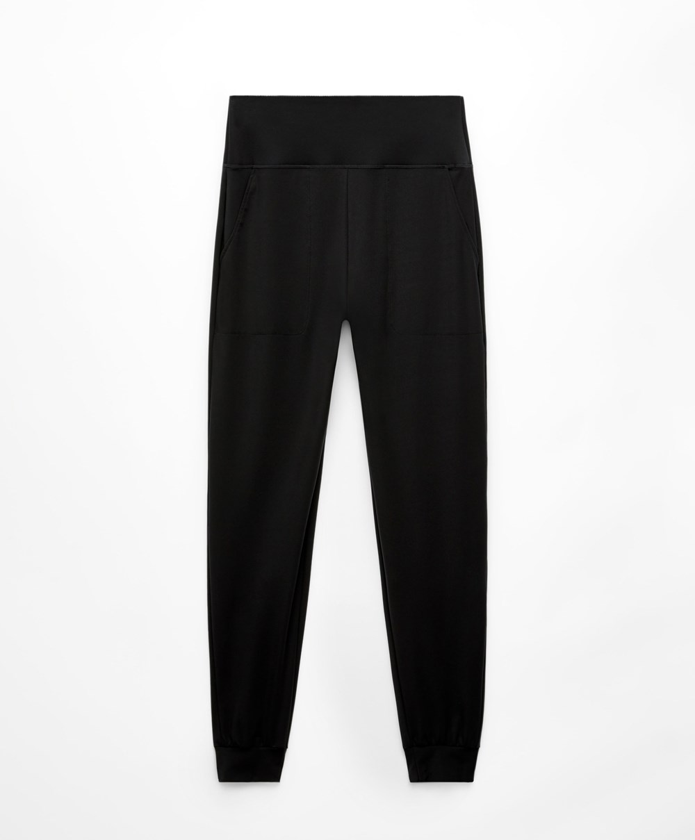 Oysho Compressive Joggers Svarte | MXZL16024