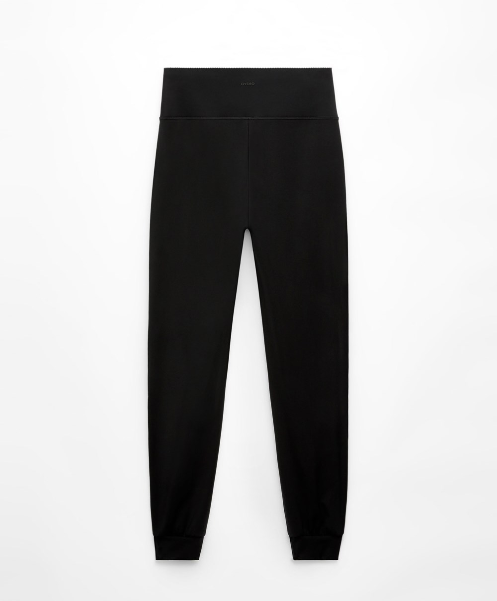 Oysho Compressive Joggers Svarte | MXZL16024