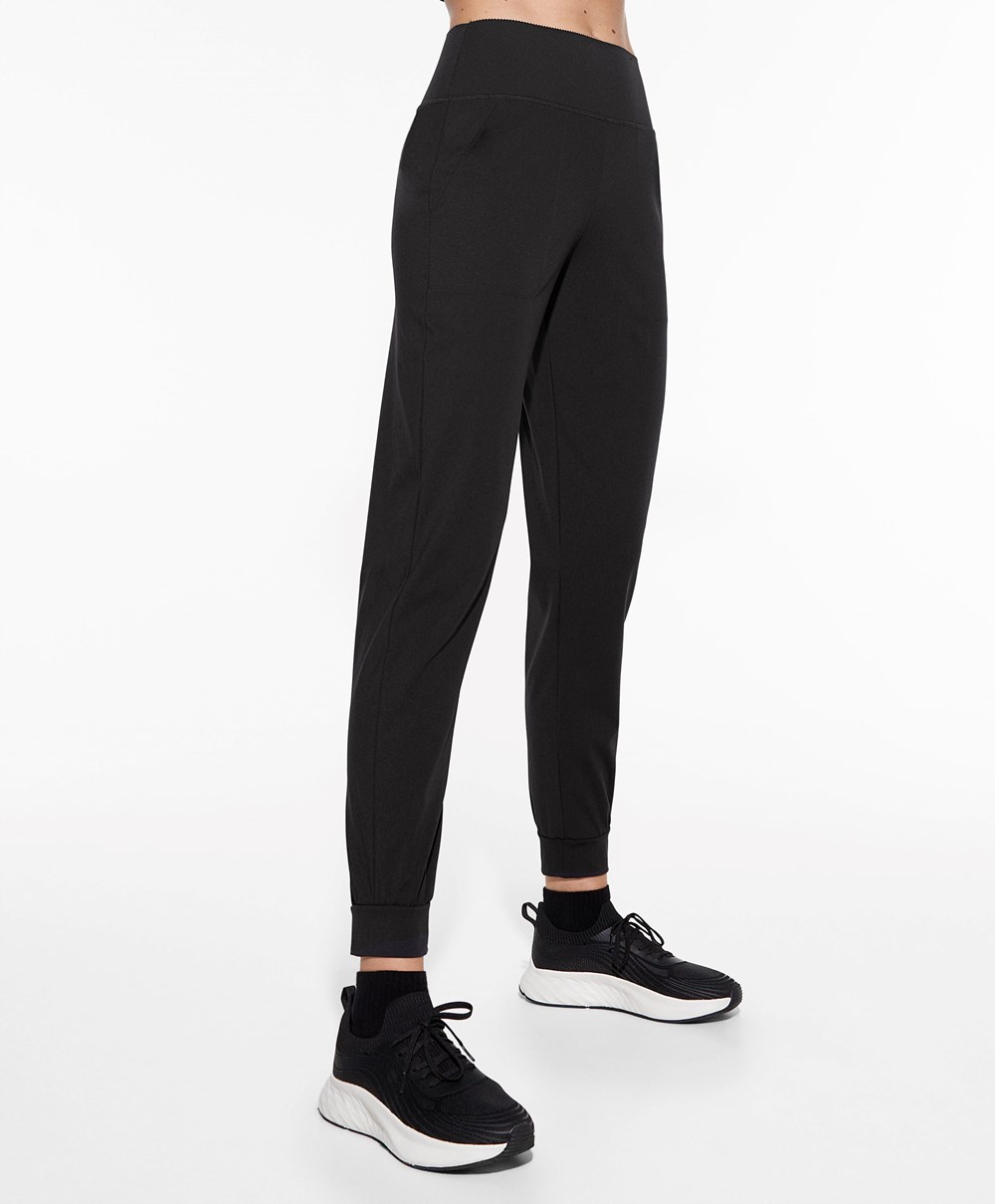 Oysho Compressive Joggers Svarte | MXZL16024