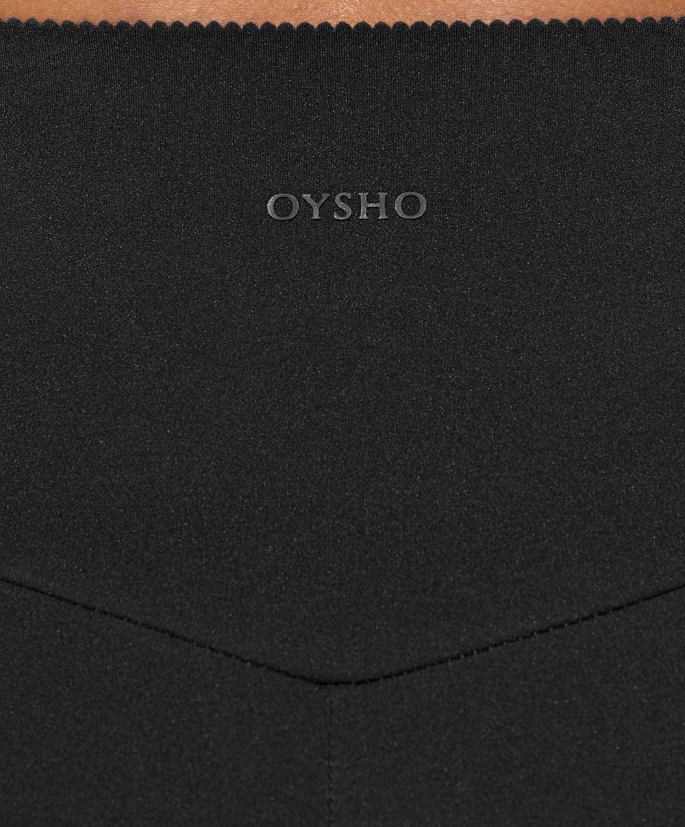 Oysho Compressive Pocket 10 Cm Hot Pant Svarte | LKTP96283