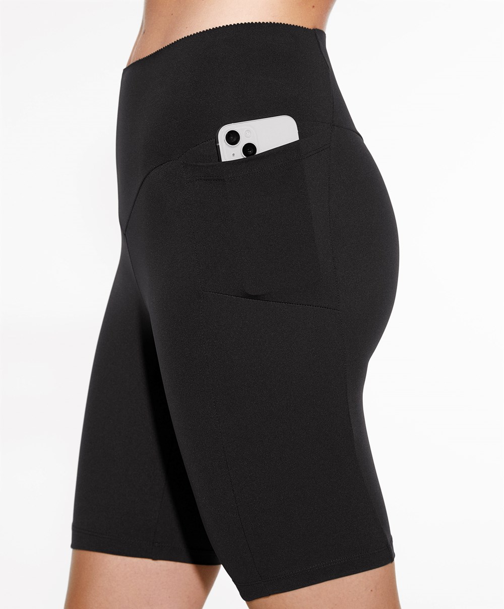 Oysho Compressive Pocket 20cm Cycle Leggings Svarte | XZWJ03187