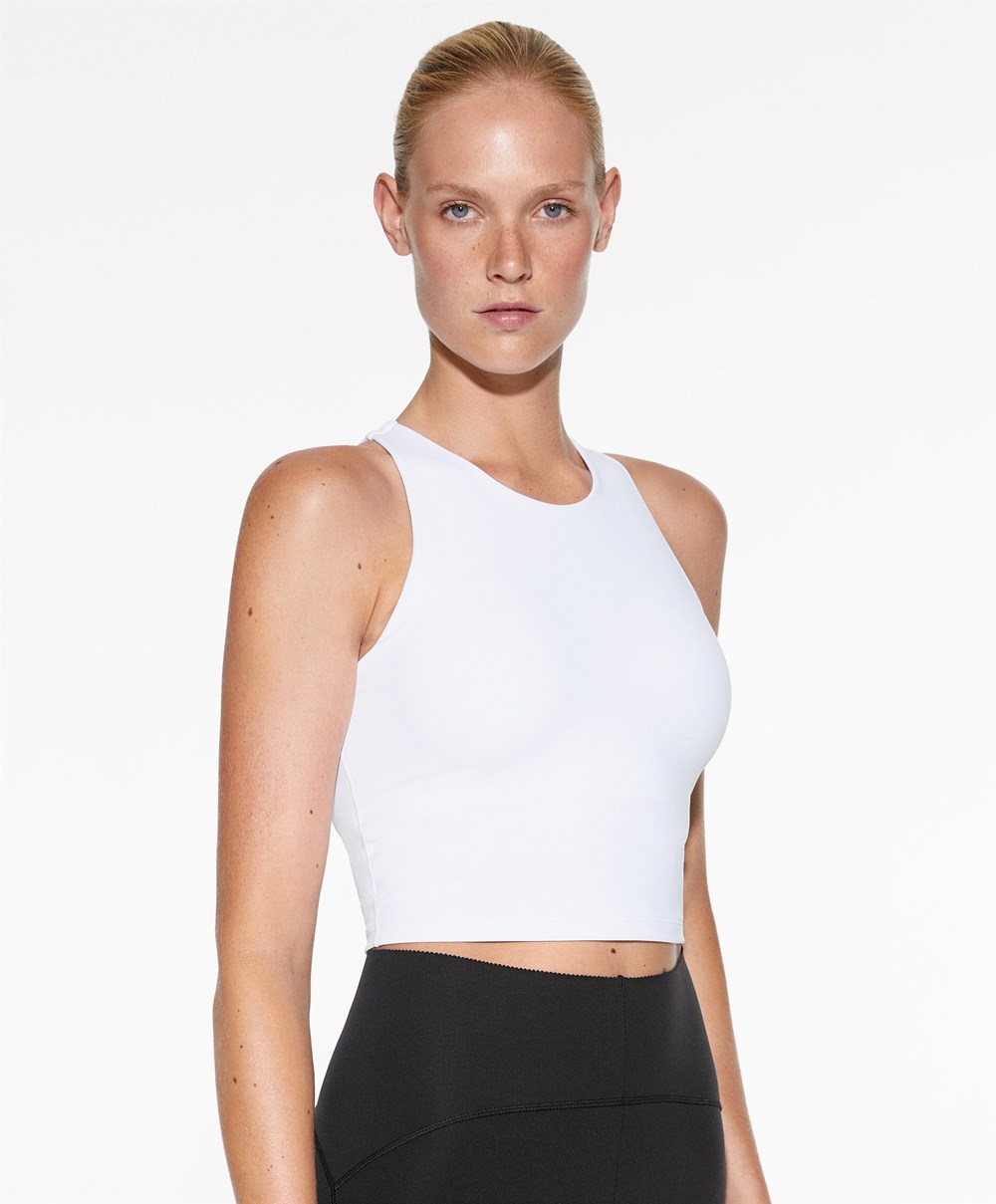 Oysho Compressive Tank Top Hvite | WQHS04287