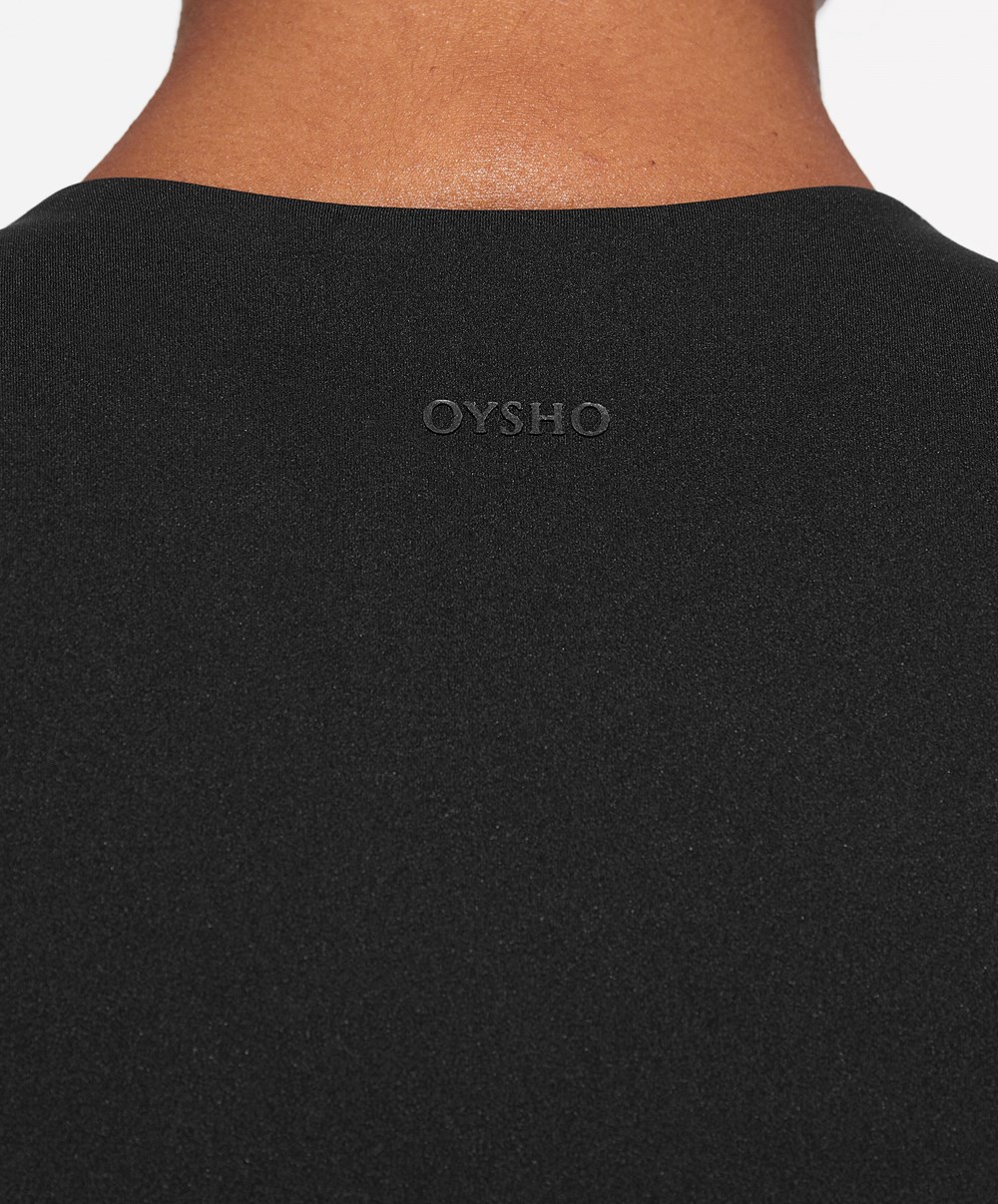 Oysho Compressive Tank Top Svarte | QDRX79236