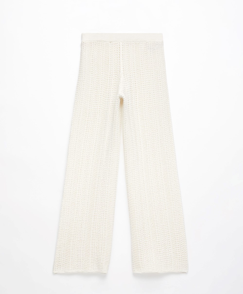 Oysho Crochet Trousers Bone Whte | TPLH24618