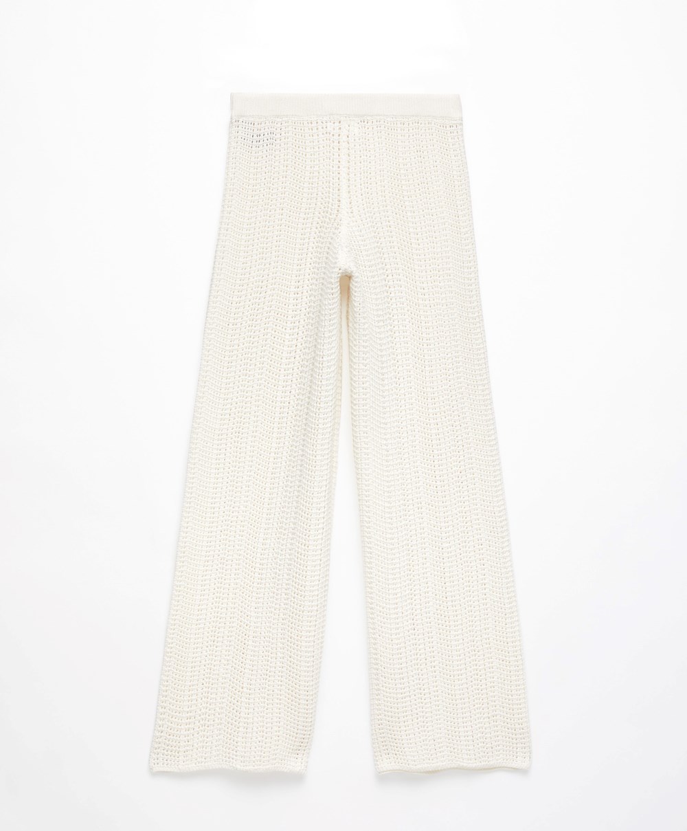 Oysho Crochet Trousers Bone Whte | TPLH24618