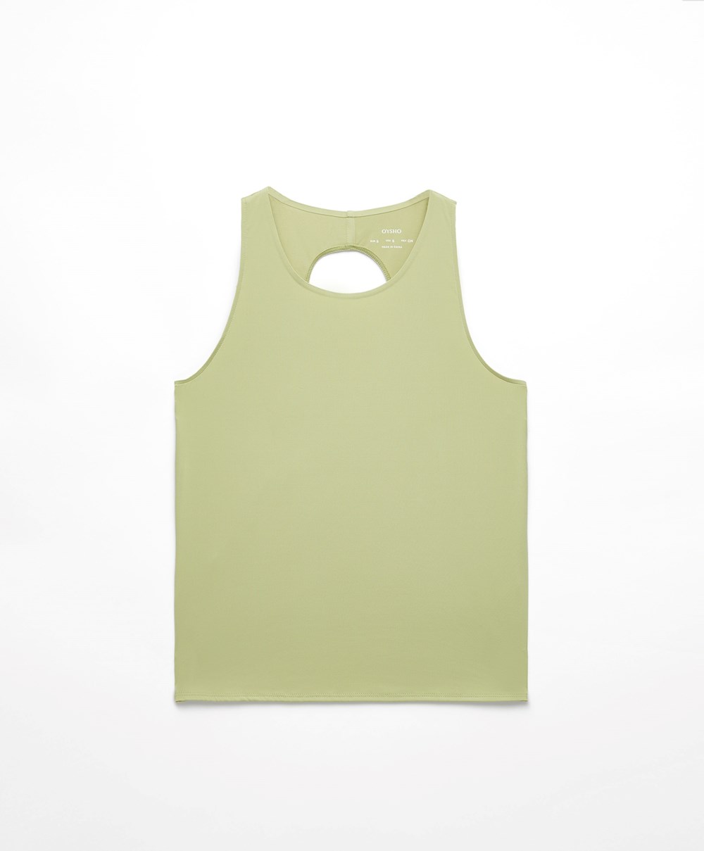 Oysho Cross-back Comfortlux T-shirt Grønn | QJZT82750