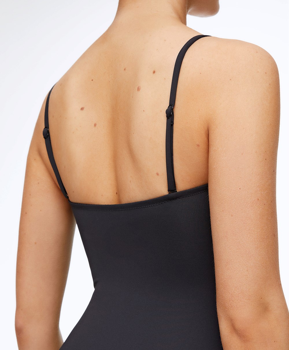 Oysho Crossover Neckline Swimsuit Svarte | GKPU03461