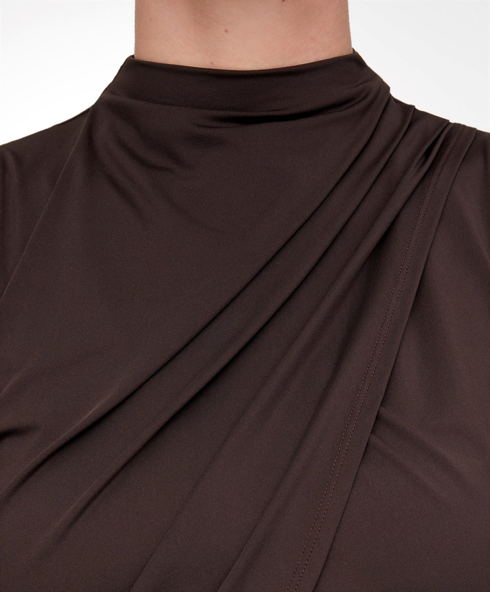 Oysho Draped Crop Top Brune | PYHD16584