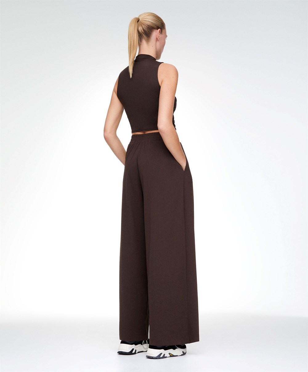 Oysho Draped Crop Top Brune | PYHD16584