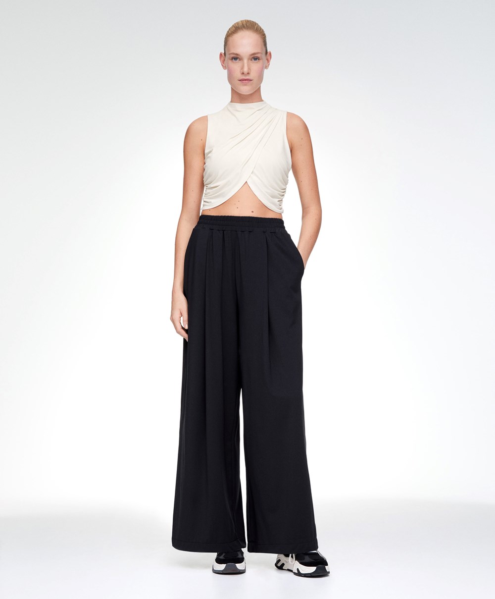 Oysho Draped Crop Top Cream-white | JUZT62539