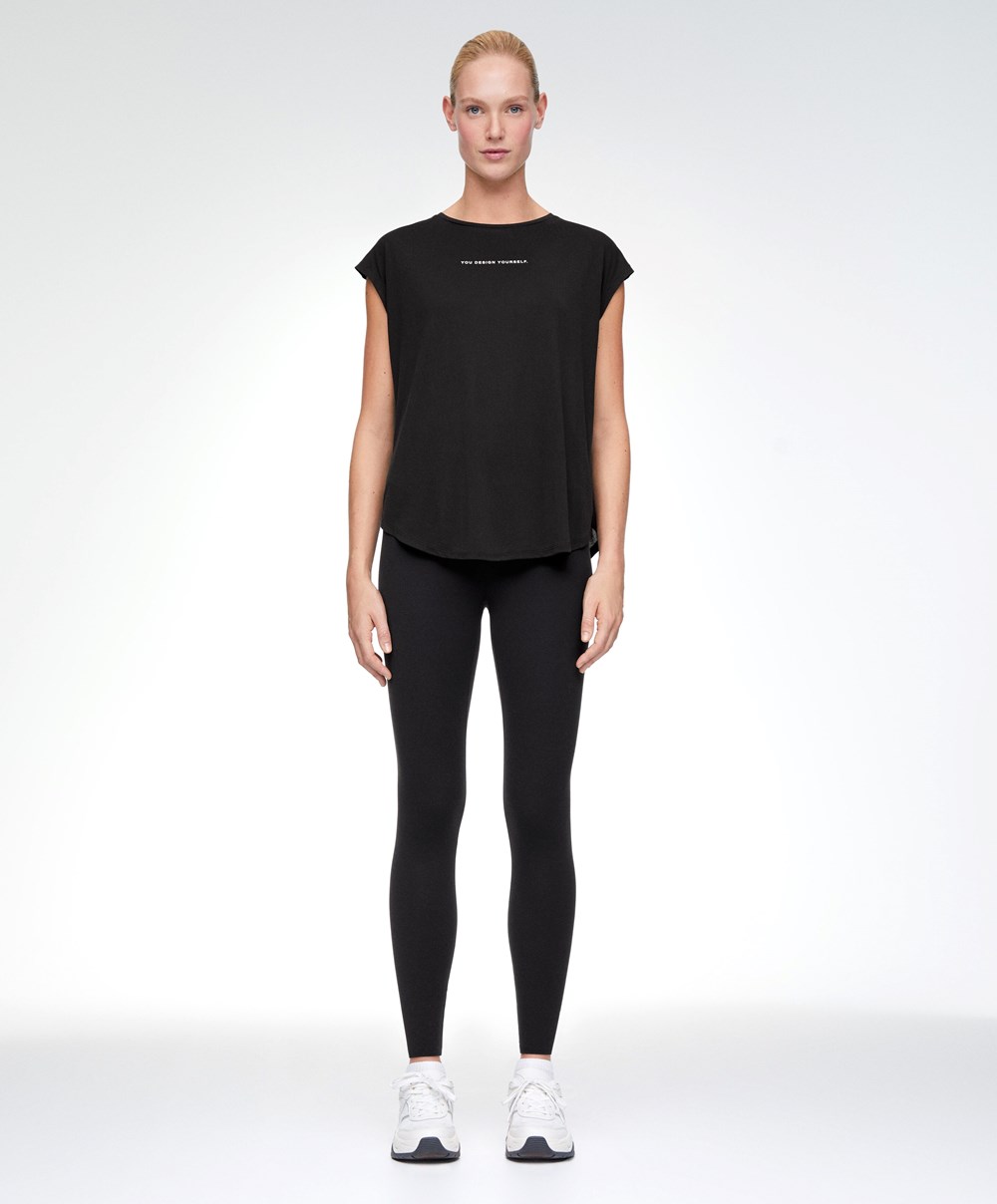 Oysho Ermeløse Modal T-shirt Svarte | TCEB05236