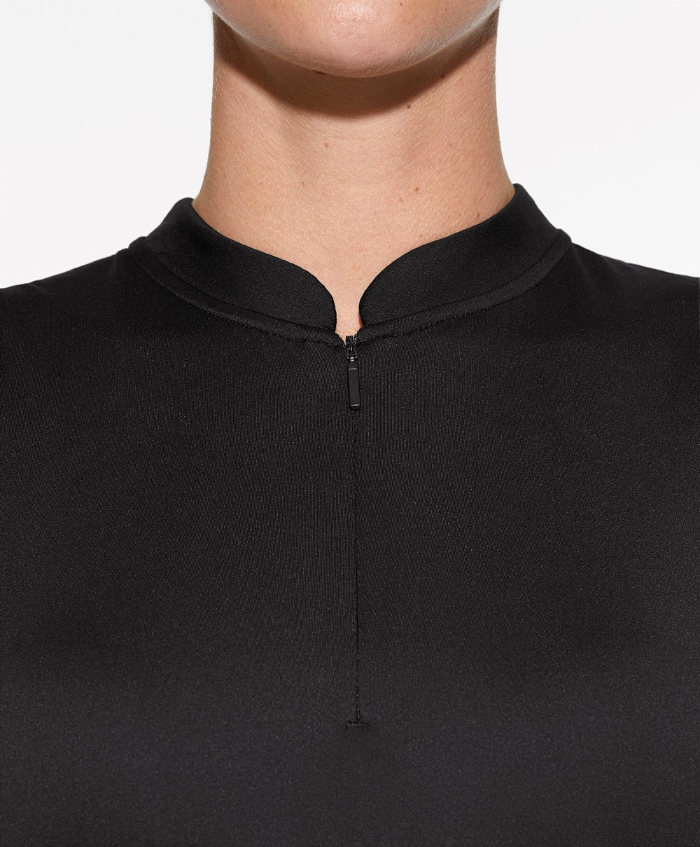 Oysho Ermeløse Zip T-shirt Svarte | DYXS19486