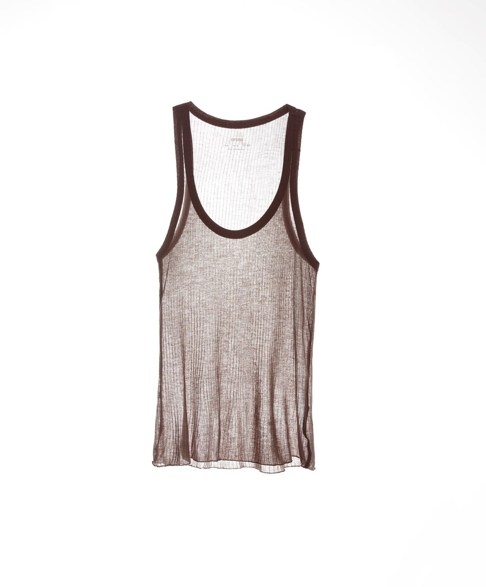 Oysho Extra Fine Vest Top Brune | BGIY54063