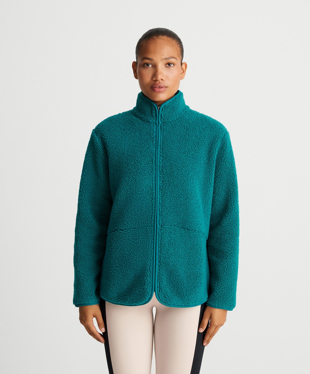 Oysho Faux-shearling Jacket Grønn | VQGI63240