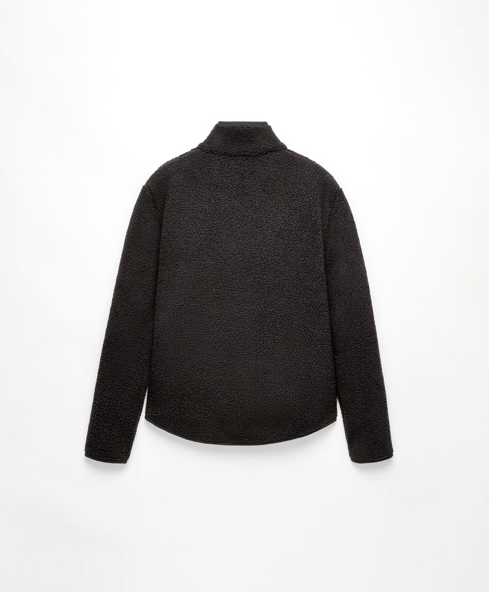 Oysho Faux-shearling Sweatshirt Svarte | NSTG82359