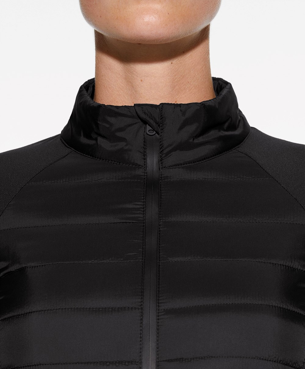 Oysho Fellex® Aerogel Polstret Jogge Jacket Svarte | HBAO34072