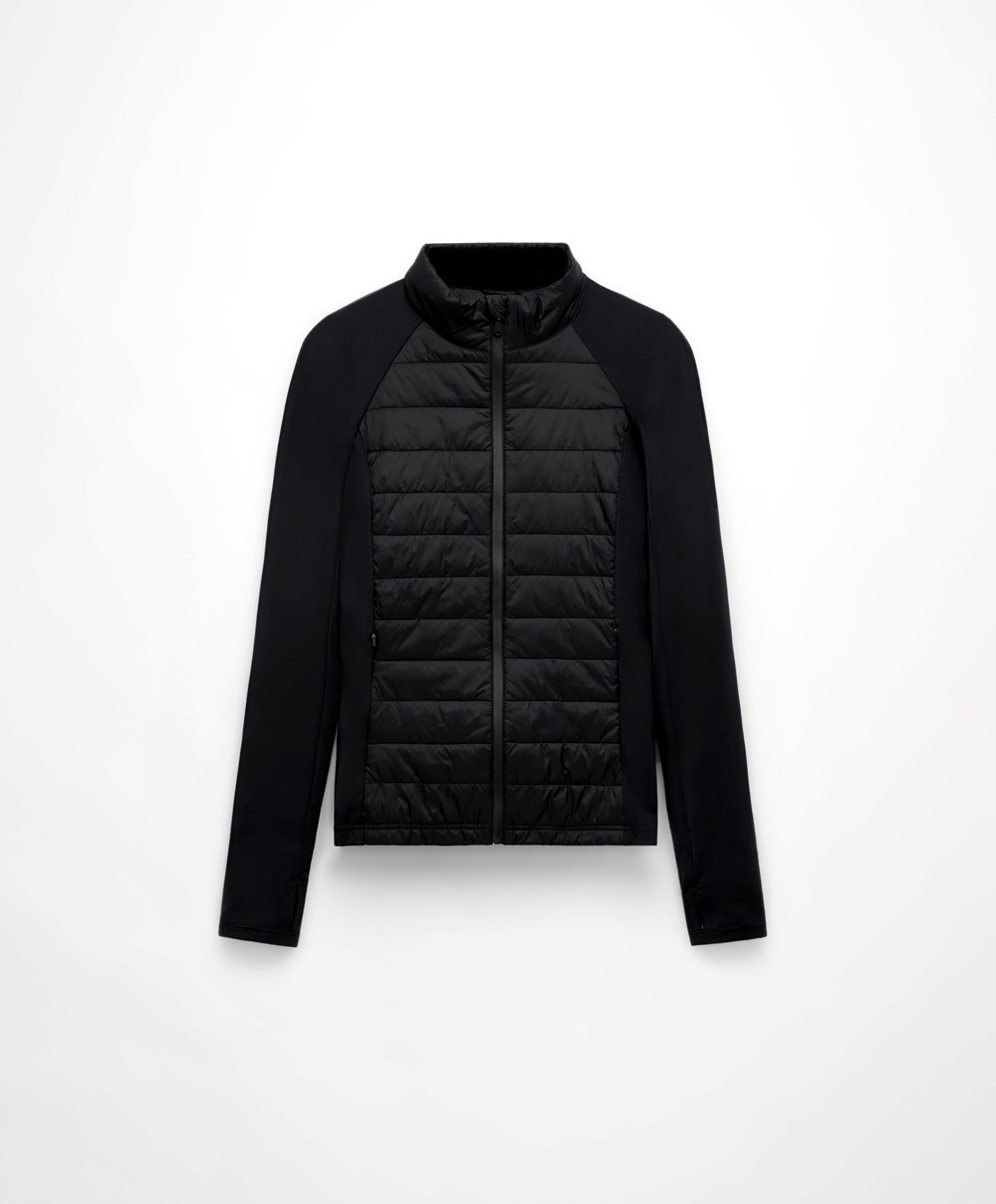 Oysho Fellex® Aerogel Polstret Jogge Jacket Svarte | HBAO34072