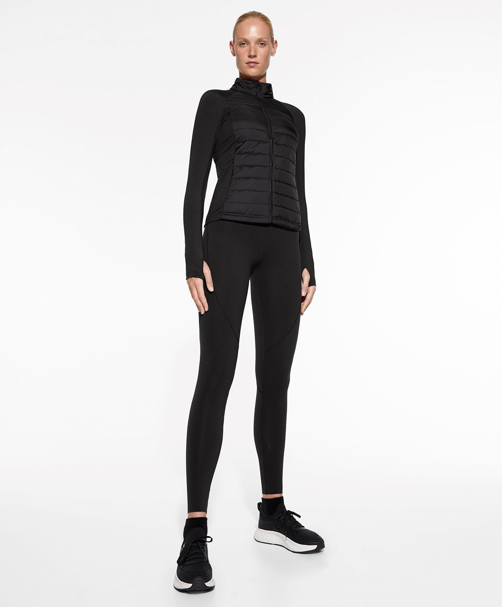 Oysho Fellex® Aerogel Polstret Jogge Jacket Svarte | NHVG84265