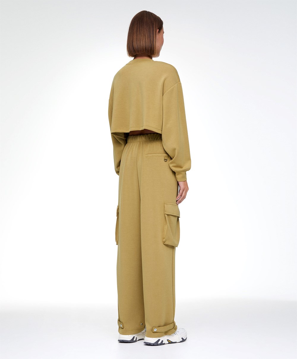 Oysho Green Modal Cargo Tracksuit Olivengrønne | UKMP75968