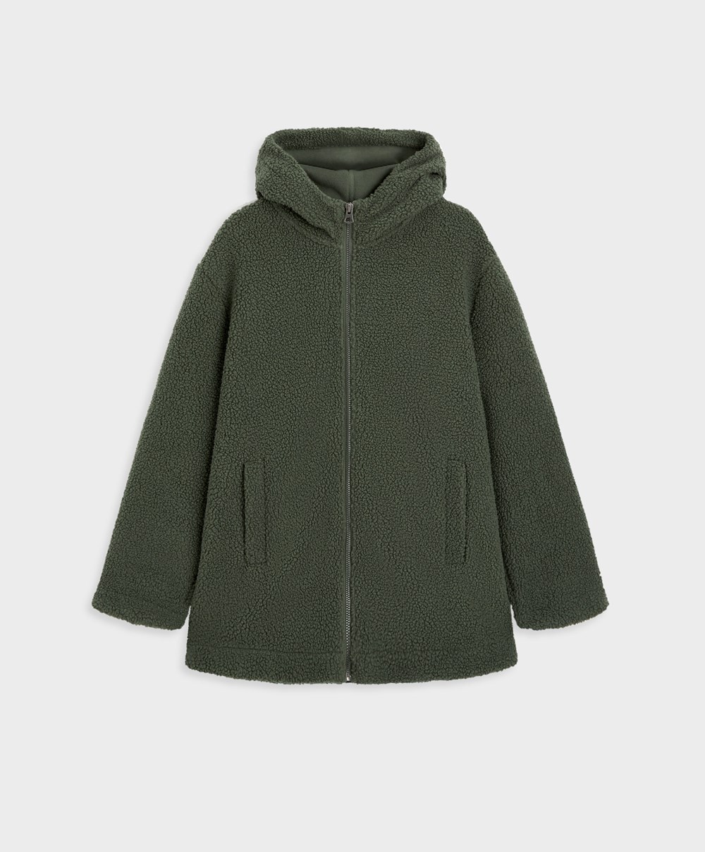 Oysho Hette Fleece Jacket Khaki | TOZE91083