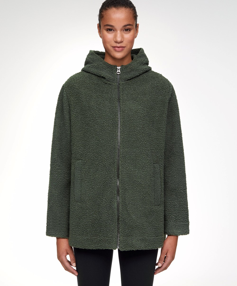 Oysho Hette Fleece Jacket Khaki | TOZE91083