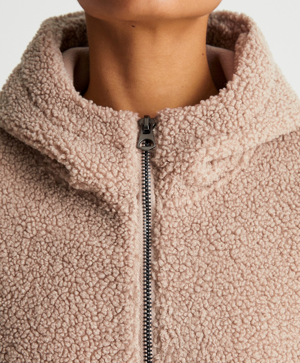 Oysho Hette Fleece Jacket Soft Mink | WXUA18659