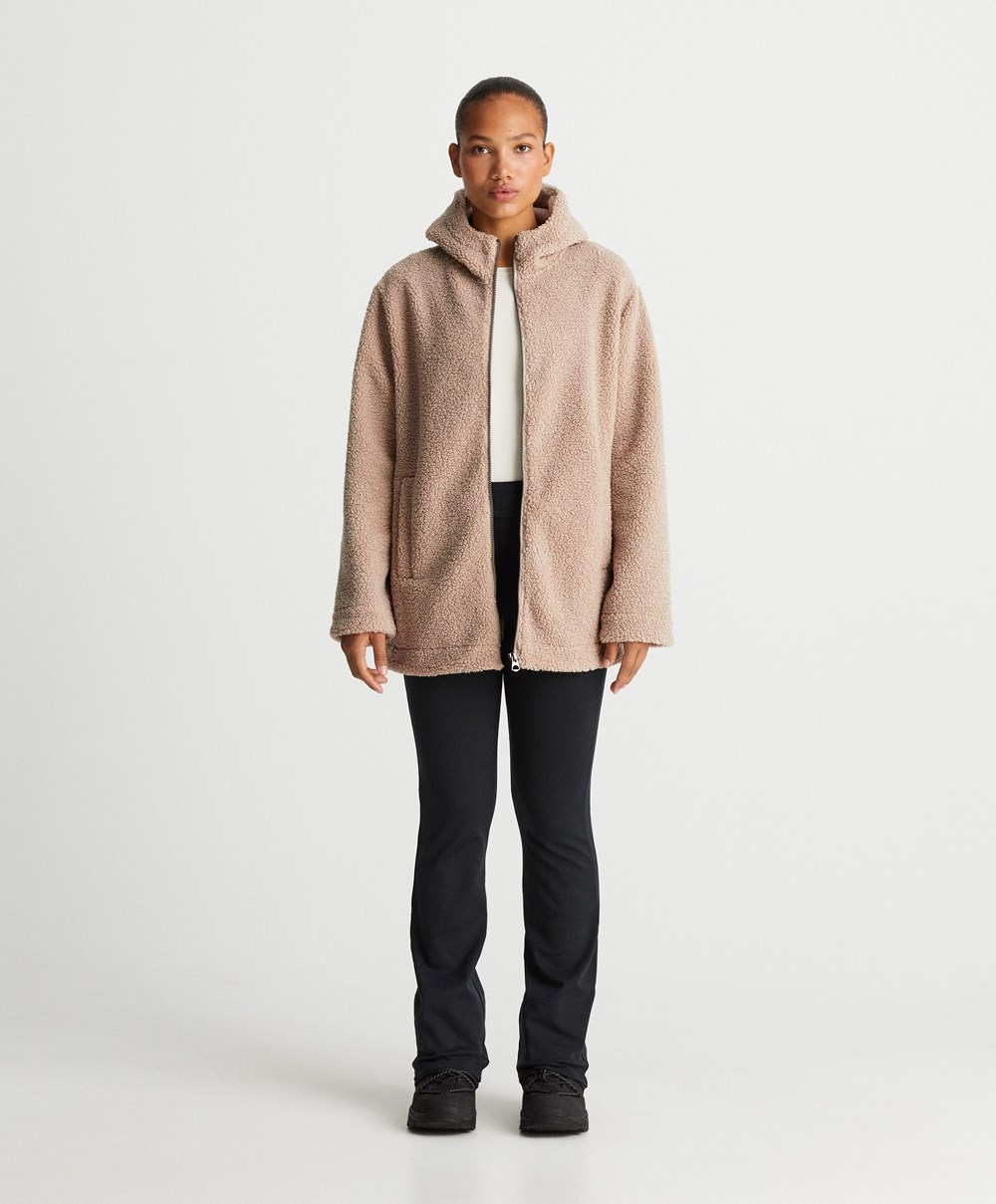 Oysho Hette Fleece Jacket Soft Mink | WXUA18659