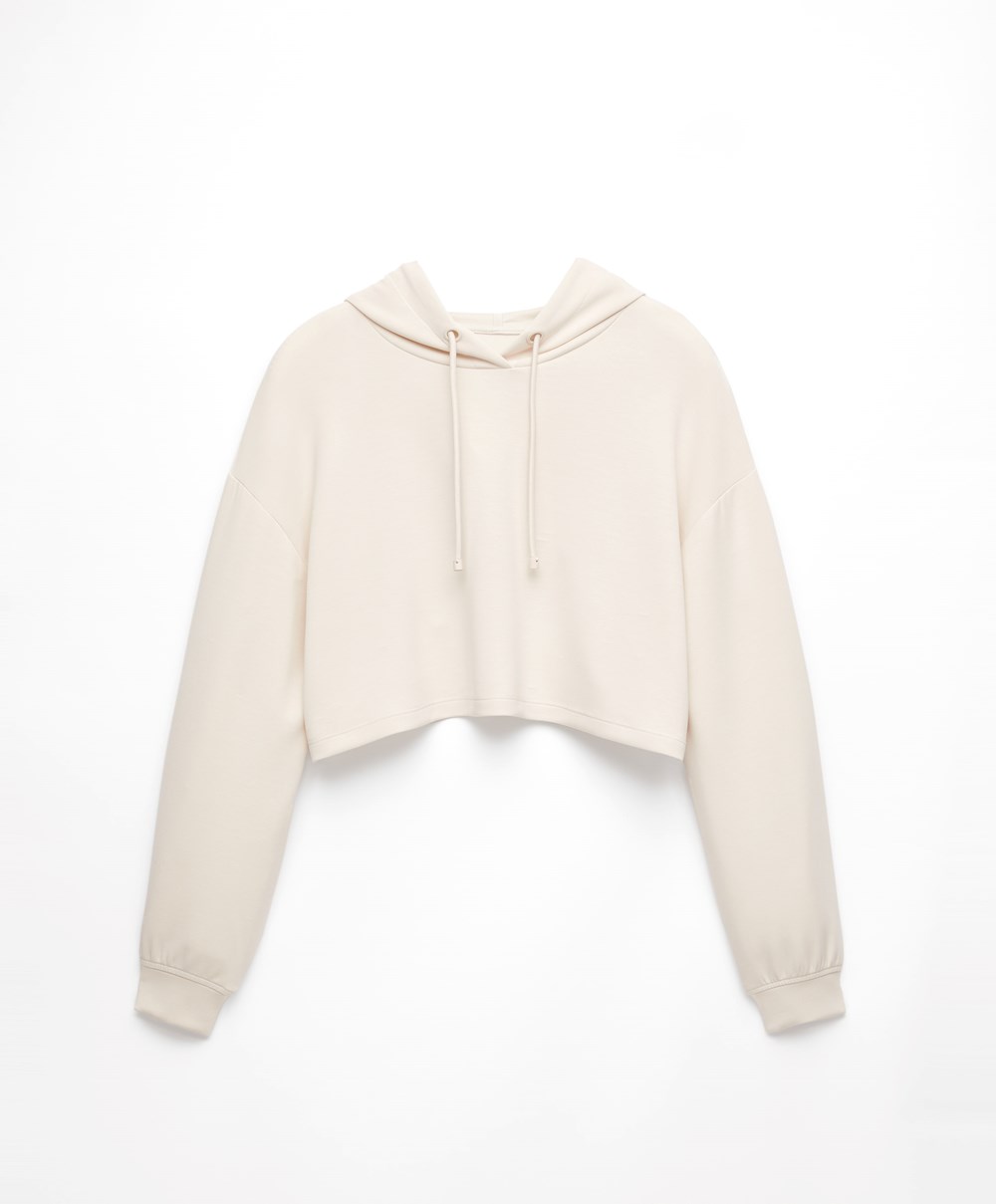 Oysho Hette Modal Crop Sweatshirt Stone | FVBP96520