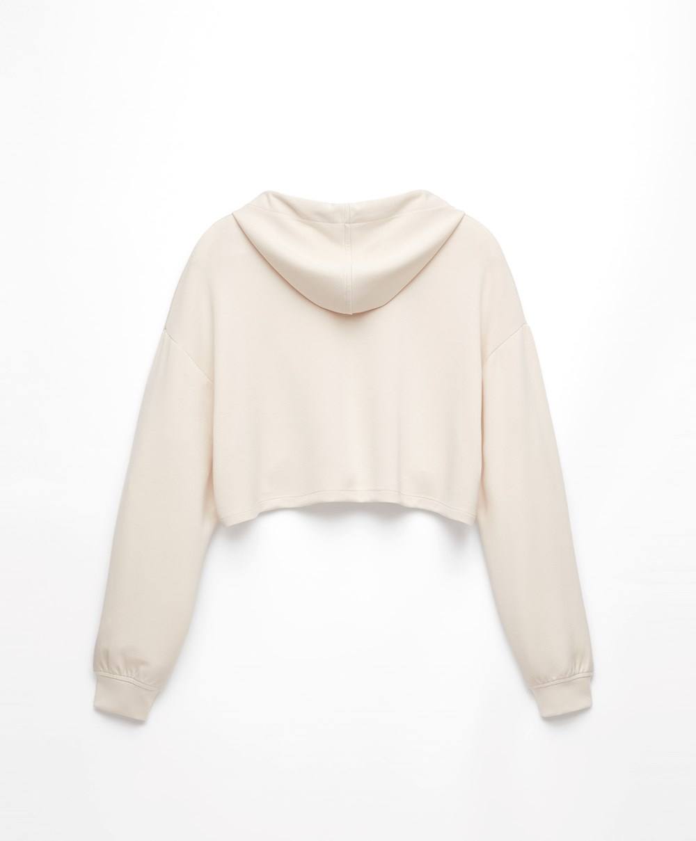 Oysho Hette Modal Crop Sweatshirt Stone | FVBP96520