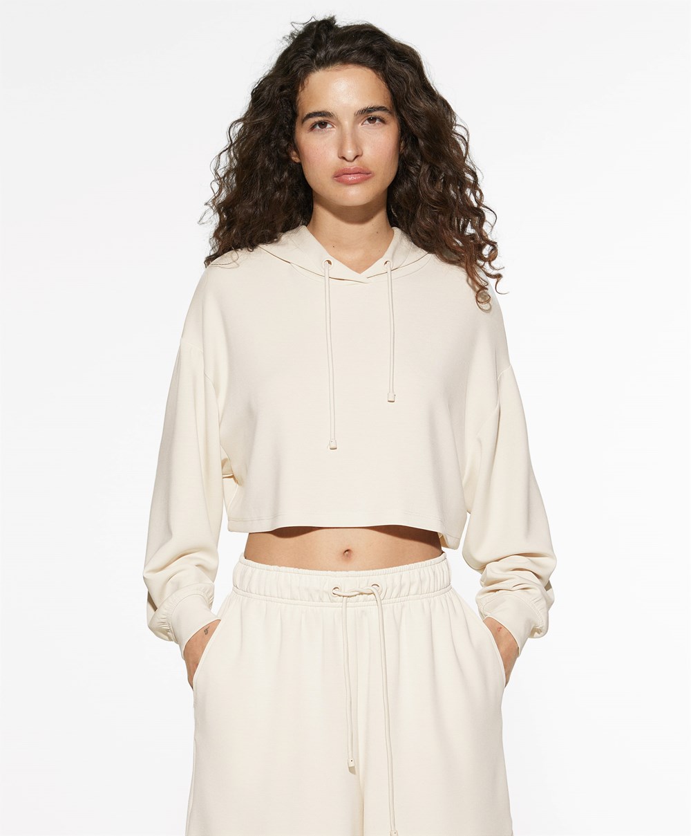 Oysho Hette Modal Crop Sweatshirt Stone | FVBP96520