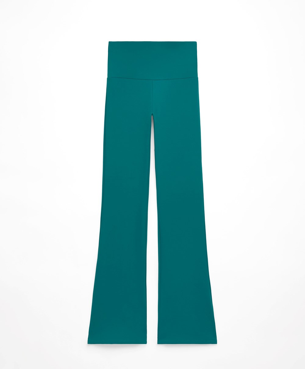 Oysho High-rise Comfortlux Flare Trousers Grønn | KQZE74295